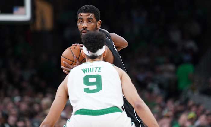 Dallas Mavericks guard Kyrie Irving, Boston Celtics guard Derrick White